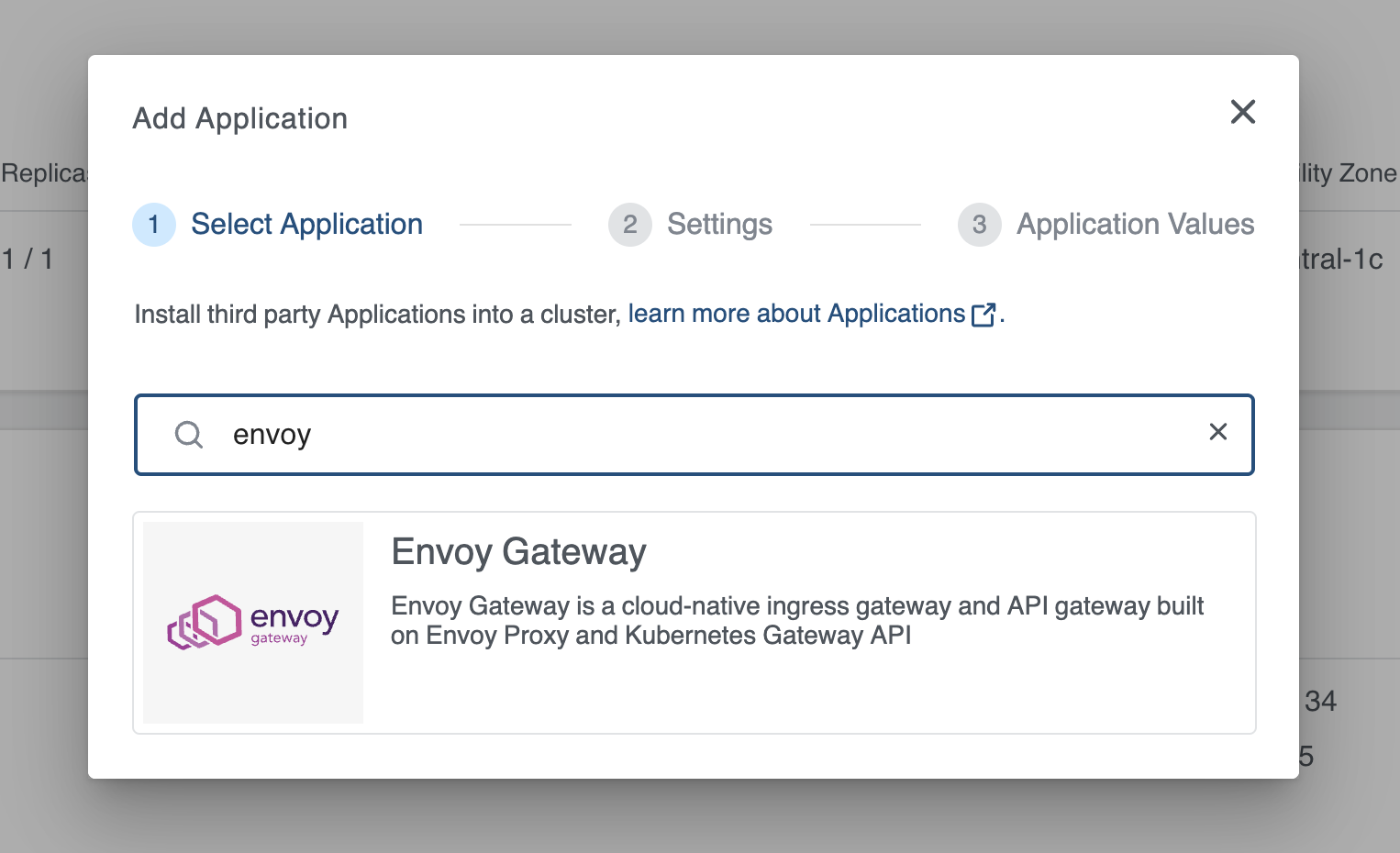 Select Envoy Gateway Application